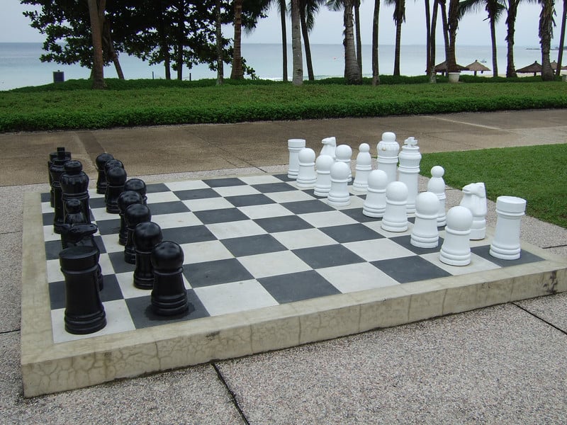 Club Med Bintan: Giant Chess Set next to Swimming Pool