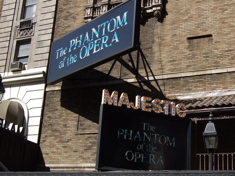 Watching Phantom of the Opera at Majestic Theatre New York City