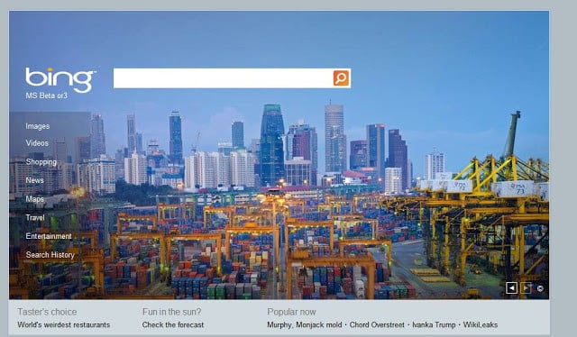 Singapore Port Skyline on Bing