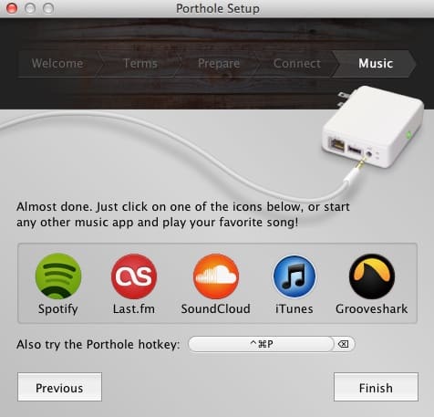 Airplay to Zeppelin Air with Porthole 1 Porthole with Zeppelin Air