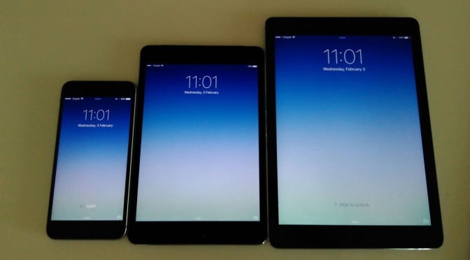 iPad Mini 4 vs iPhone 6SPlus vs iPad Air