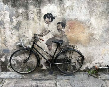 Kids on Bicycle Penang Street Art in TVB 單戀雙城