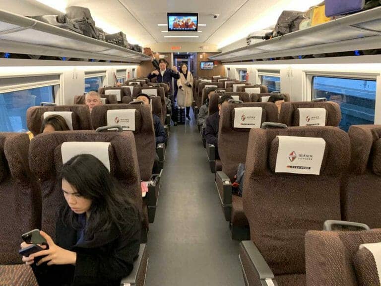 First Class in China High Speed Train from Shanghai to Beijing 1 First Class China Train Tickets from Shanghai to Beijing