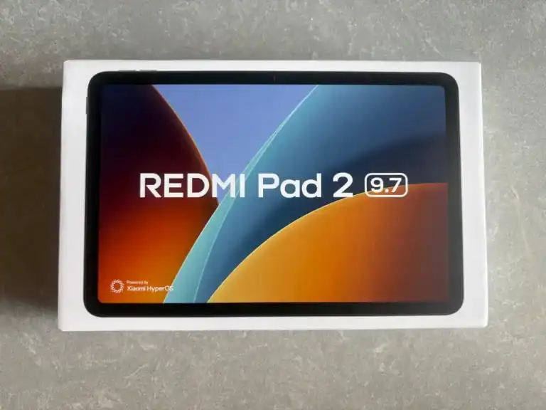 Redmi Pad 2 box with 9.7-inch display, powered by Xiaomi HyperOS