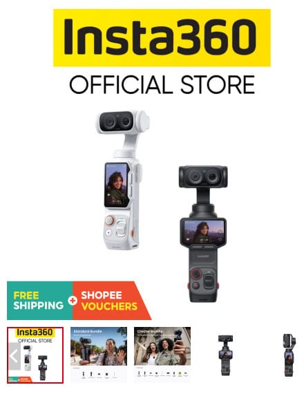 Insta360 Luna Ultra official store banner with product images.