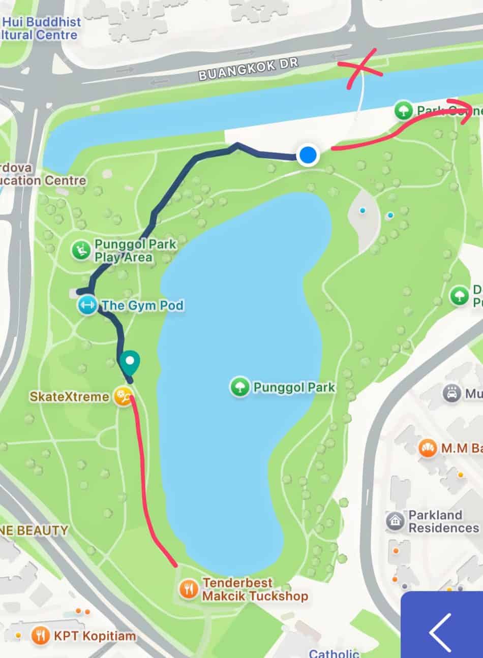 Buangkok Forest and Sungei Serangoon Park Connector : A loop of two contrasts 5 Map of Buangkok Forest and Sungei Serangoon Park Connector loop route